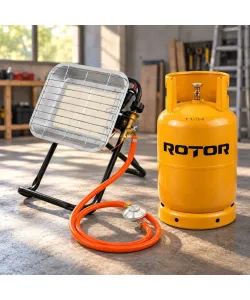 Pachet Incalzitor Gaz GPL Bohm BF-009D-02, 4.5kW, 20-80 m2 + Butelie GPL ROTOR 26L goala, capacitate 12.5kg