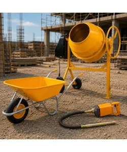 Pachet Santier ROTOR: Betoniera RB165 165L + Roaba 100L + Vibrator Beton RCV850