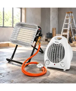 Pachet Incalzitor Gaz GPL Bohm BF-009D-02, 4.5kW, 20-80 m2 + Aeroterma Electrica Bohm BFH-801, 2000W CADOU