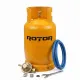 Butelie gaz GPL cu guler Rotor, volum 26l, metal, omologata ISCIR pentru Aragaz, Plita sau Soba, include furtun 2m, ceas regulator, cleme, cheie, garnitura