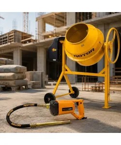 Pachet Betoniera ROTOR RB165, 165L, 900W + Vibrator Beton RCV850 CADOU