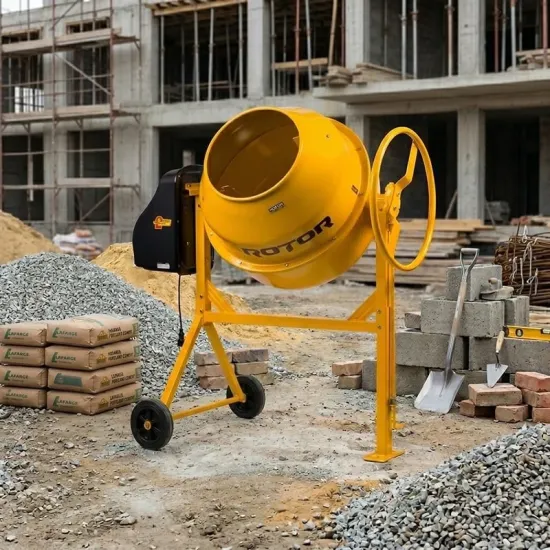 Pachet Betoniera ROTOR RB165, 165L, 900W + Vibrator Beton RCV850 CADOU