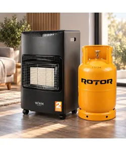 Pachet Soba Gaz GPL Bohm BF-003A, 4.2kW, 3 trepte, 20-80 m2 + Butelie GPL ROTOR 26L goala, capacitate 12.5kg