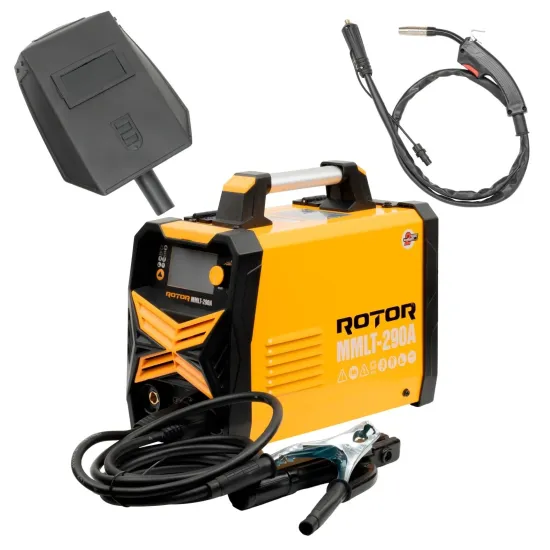 Pachet Aparat Sudura MIG MMA TIG ROTOR MMLT-290A, 290 A + Masca Automata, Consumabile si Troler Scule RTB-4026