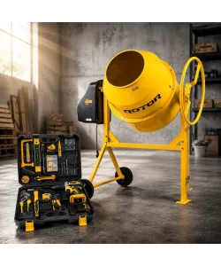 Pachet Betoniera ROTOR RB230, 230L, 1200W + Set Autofiletanta ROTOR RSET-AP21, 21V, 70 Nm, 40 de piese