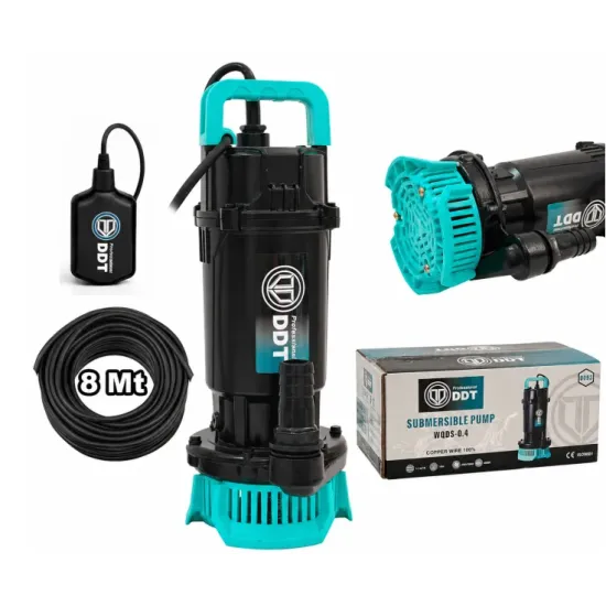 Pompa submersibila cu plutitor pentru apa curata DDT WQDS-0.4 – 0.5HP, 220V, debit 1.5 m³/h, bobinaj cupru masiv, refulare 18m