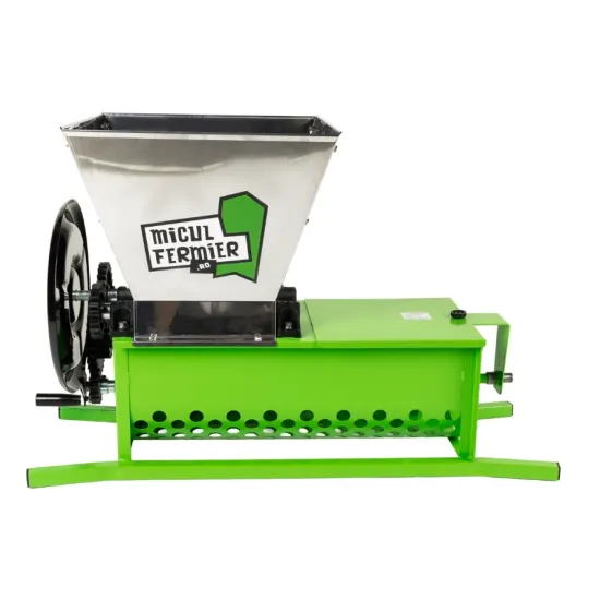Zdrobitor struguri manual Micul Fermier, cuva 30L, capacitate maxima de productie 600 Kg/h, cu desciorchinator