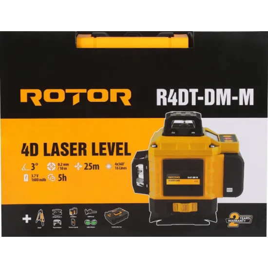 Nivela laser 4D ROTOR R4DT-DM-M, laser verde, 16 linii, proiectie 4 x 360°