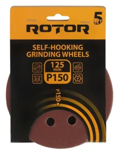 Disc abraziv pentru slefuitor cu excentric ROTOR 125 P150 - Pachet 5 bucati