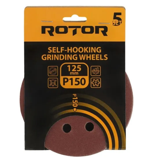 Disc abraziv pentru slefuitor cu excentric ROTOR 125 P150 - Pachet 5 bucati