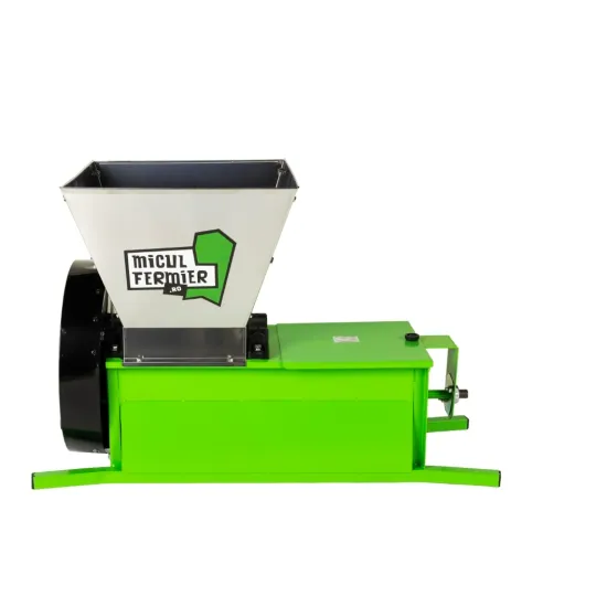 Zdrobitor struguri electric Micul Fermier 0.55kW, cuva 30L, capacitate maxima de productie 1000 Kg/h, cu desciorchinator