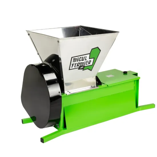 Zdrobitor struguri electric Micul Fermier 0.55kW, cuva 30L, capacitate maxima de productie 1000 Kg/h, cu desciorchinator