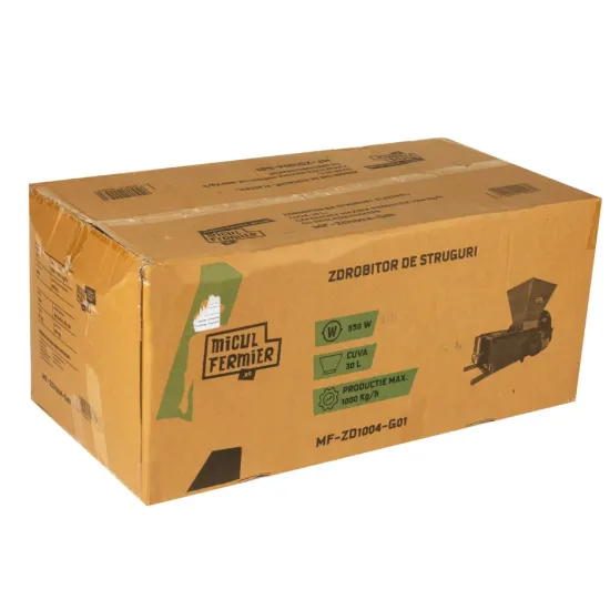 Zdrobitor struguri electric Micul Fermier 0.55kW, cuva 30L, capacitate maxima de productie 1000 Kg/h, cu desciorchinator