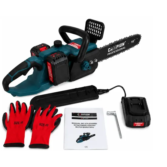 Motofierastrau pe 2 acumulatori Altai Campion PRO , 2 acumulatori 48V/6Ah, Lama 40 cm, sistem intindere lant SuperEasy, ungere automata, motor Brushless