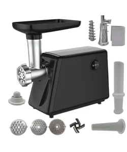 Masina de tocat carne 4 in 1 Ural Campion, 7 stele , 3500W, 3 site incluse, accesoriu rosii, carnati, chitele kebe, Neagra