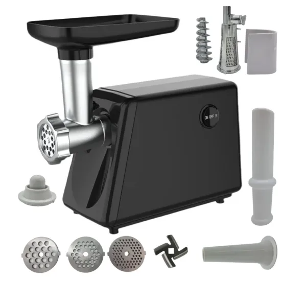 Masina de tocat carne 4 in 1 Ural Campion, 7 stele , 3500W, 3 site incluse, accesoriu rosii, carnati, chitele kebe, Neagra