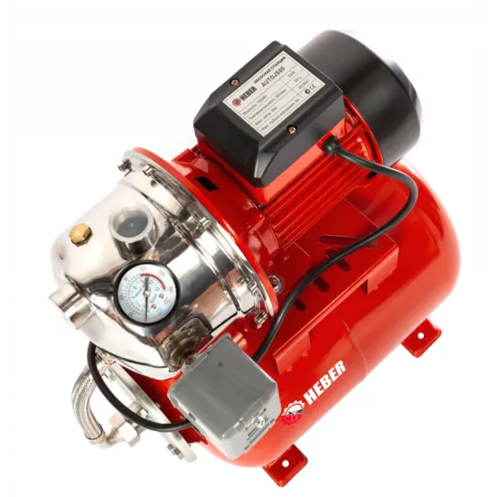 Hidrofor de mare putere Heber®, AUTOJS80, 24L, 1000W, 50l/min, H refulare 40m, pompa din fonta si inox