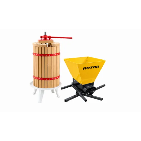 Pachet Teasc Presa Struguri si Fructe ROTOR FP-40, 40L, lemn masiv de stejar + Zdrobitor Struguri Manual ROTOR HGP-50, cuva 28L