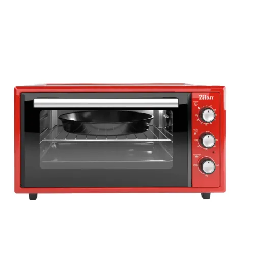 Cuptor electric Zilan ZLN5650 - 45L, 2000W, timer 90 min, termostat 250°C, interior emailat, rosu