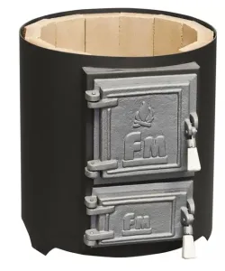 Focar rotund boiler baie, usa fonta 120L