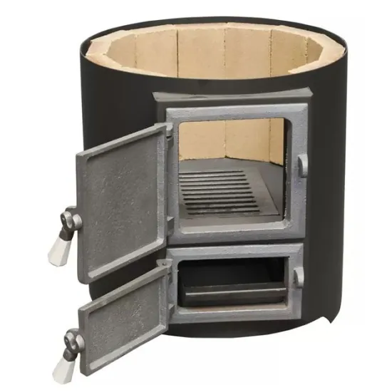 Focar rotund boiler baie, usa fonta 120L