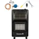 Pachet Soba pe gaz GPL (butelie) si electric Hausberg HB-1020NG, aprindere piezo-electrica, 4.2kW, Negru, Ceas butelie, 1m furtun gaz MN2015 si 2 coliere furtun