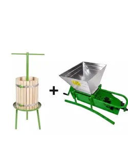Pachet zdrobitor-desciorchinator struguri manual Micul Fermier , 300 kg/h + Teasc Struguri, 32 litri, GF-1710
