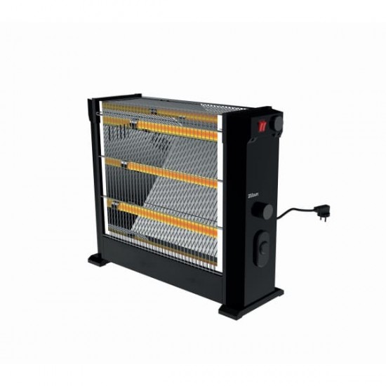 Radiator electric Zilan  Negru, putere 2250W, 3 rezistente, termostat ajustabil