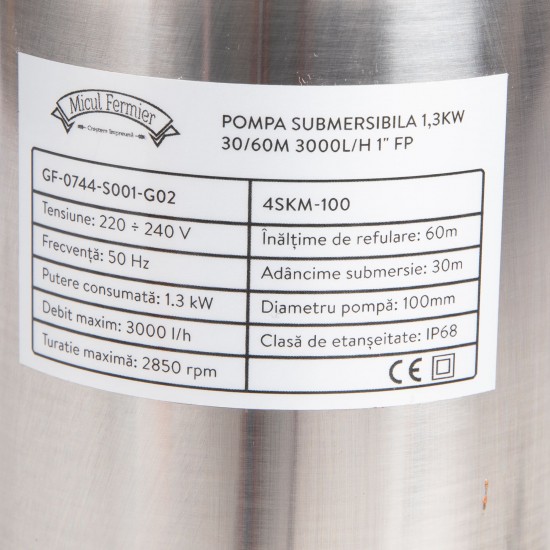 Pompa submersibila Micul Fermier 4SKM 100 1,3kW  3000l/h