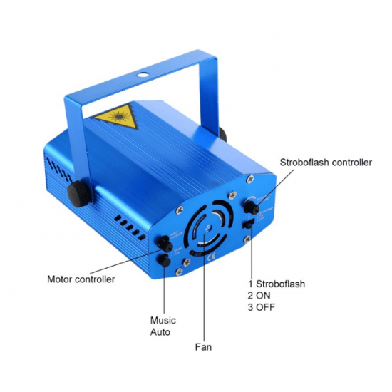 Mini Proiector Laser Lumini Disco, cu jocuri de lumini si senzor de sunet