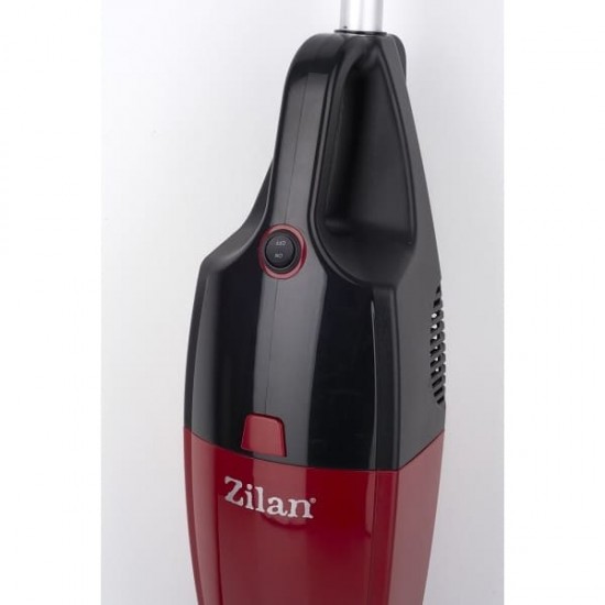 Aspirator vertical ZILAN ,Rosu/Negru Putere 800W, Fara sac, Recipient praf 2L