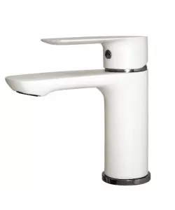 Baterie lavoar, alb, otel inoxidabil, cartus ceramic, monocomanda, FLEKO FZ181-FW439 Baterie lavoar, alb, otel inoxidabil, cartus ceramic, monocomanda, FLEKO FZ181-FW439