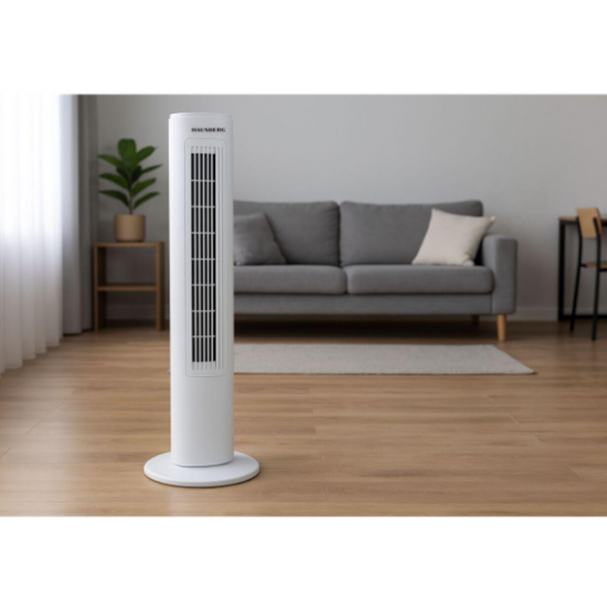 Ventilator Turn Hausberg HB-5950AB, 60 W, 3 Moduri De Functionare, Temporizator Oprire, 3 Trepte, Alb