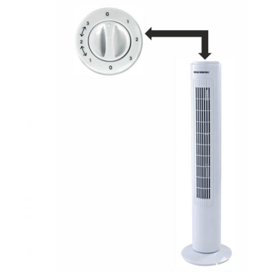 Ventilator Turn Hausberg HB-5950AB, 60 W, 3 Moduri De Functionare, Temporizator Oprire, 3 Trepte, Alb