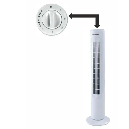 Ventilator Turn Hausberg HB-5950AB, 60 W, 3 Moduri De Functionare, Temporizator Oprire, 3 Trepte, Alb