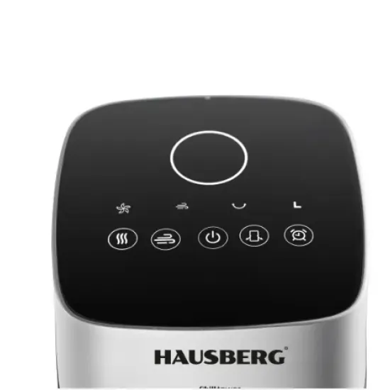 Ventilator Turn Digital cu Telecomanda HAUSBERG HB-5963AB, 55W, 3 Viteze, 41 Inch, Temporizator, LED, Oscilatie, Maner transport, Difuzor de parfum, Alb