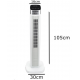 Ventilator Turn Digital cu Telecomanda HAUSBERG HB-5963AB, 55W, 3 Viteze, 41 Inch, Temporizator, LED, Oscilatie, Maner transport, Difuzor de parfum, Alb