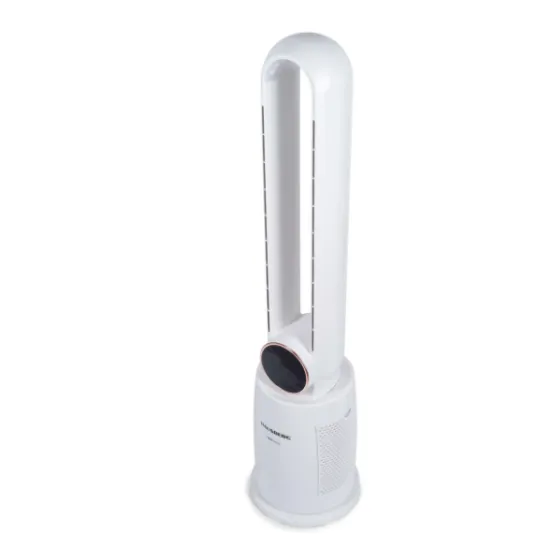 Ventilator Turn Digital cu Telecomanda HAUSBERG HB-5957AB, 65W, 12 Viteze, Temporizator, Ioni negativi, Oscilatie, LED, 4 Programe, Alb