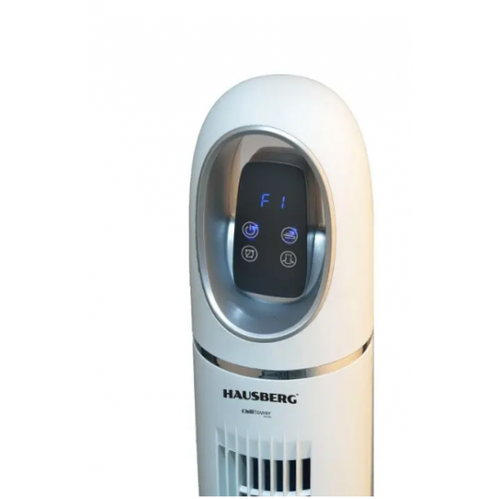 Ventilator Turn Digital cu Telecomanda HAUSBERG HB-5958AB, 55W, 45 Inch, LED, Temporizator, Oscilatie, Maner de transport, Alb