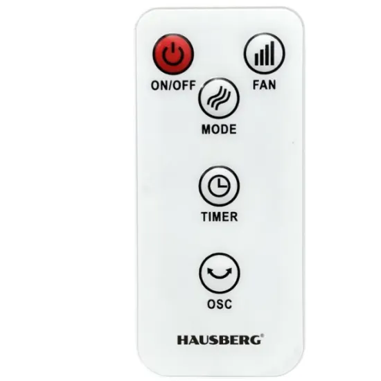 Ventilator Turn Digital cu Telecomanda HAUSBERG HB-5958AB, 55W, 45 Inch, LED, Temporizator, Oscilatie, Maner de transport, Alb