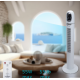 Ventilator Turn Digital cu Telecomanda HAUSBERG HB-5958AB, 55W, 45 Inch, LED, Temporizator, Oscilatie, Maner de transport, Alb