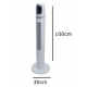 Ventilator Turn Digital cu Telecomanda HAUSBERG HB-5958AB, 55W, 45 Inch, LED, Temporizator, Oscilatie, Maner de transport, Alb