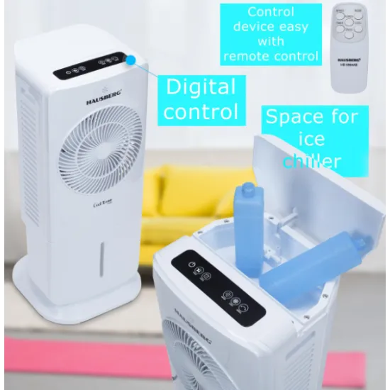 Racitor de Aer Digital Portabil cu Telecomanda HAUSBERG HB-5964AB, 5.5L, 65W, 3 Viteze, 5 Programe, 3 Moduri functionare, Oscilatie, Temporizator, LED