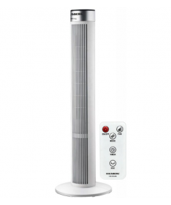 Ventilator Turn cu Telecomanda HAUSBERG HB-5952AB, 55W, 3 Viteze, 38 inch, LED, Temporizator, Oscilatie, Maner transport, Alb