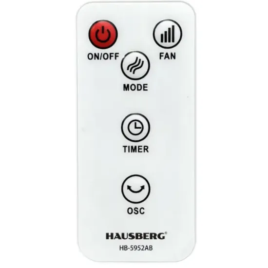 Ventilator Turn cu Telecomanda HAUSBERG HB-5952AB, 55W, 3 Viteze, 38 inch, LED, Temporizator, Oscilatie, Maner transport, Alb
