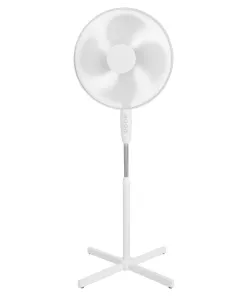 Ventilator cu picior ,50w, 3 viteze, inaltime reglabila, Alb