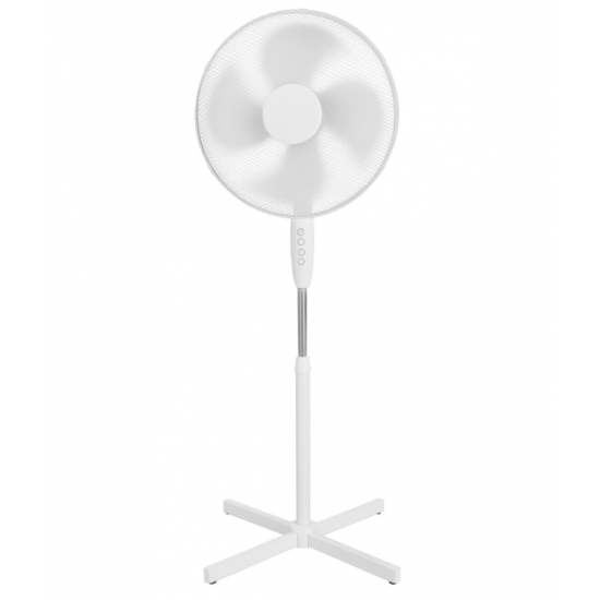 Ventilator cu picior ,50w, 3 viteze, inaltime reglabila, Alb