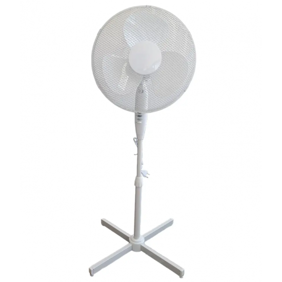 Ventilator cu picior ,50w, 3 viteze, inaltime reglabila, Alb