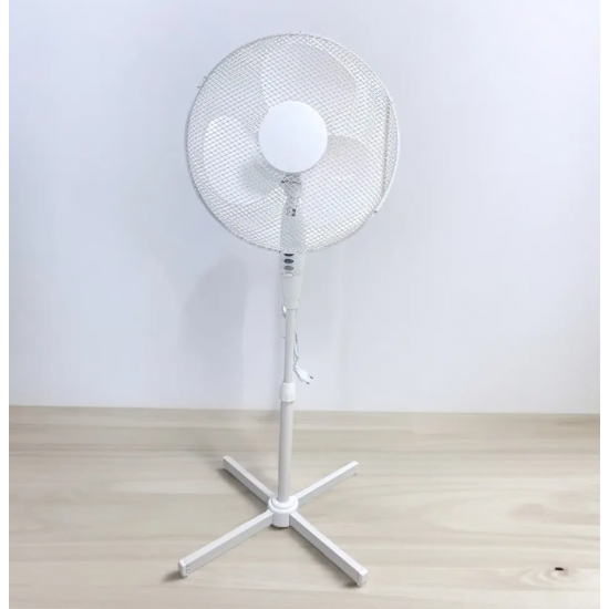 Ventilator cu picior ,50w, 3 viteze, inaltime reglabila, Alb