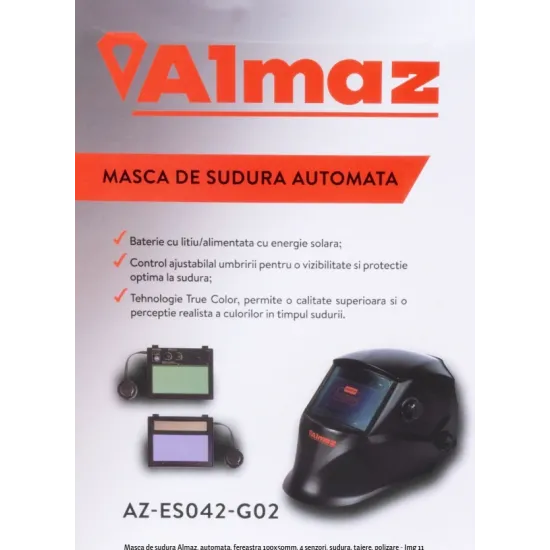 Masca de sudura Almaz, automata, fereastra 100x50mm, 4 senzori, sudura, taiere, polizare